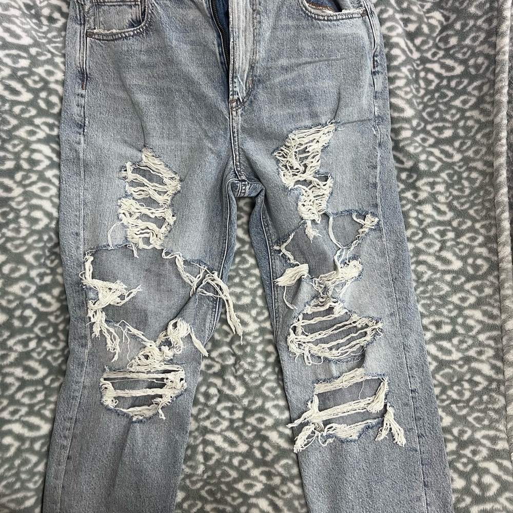 Distressed Light Blue Jeans